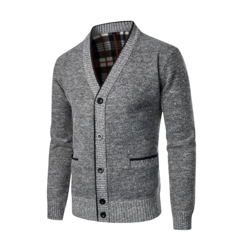 Jonathan – Langærmet cardigan med V hals knapper og lommer