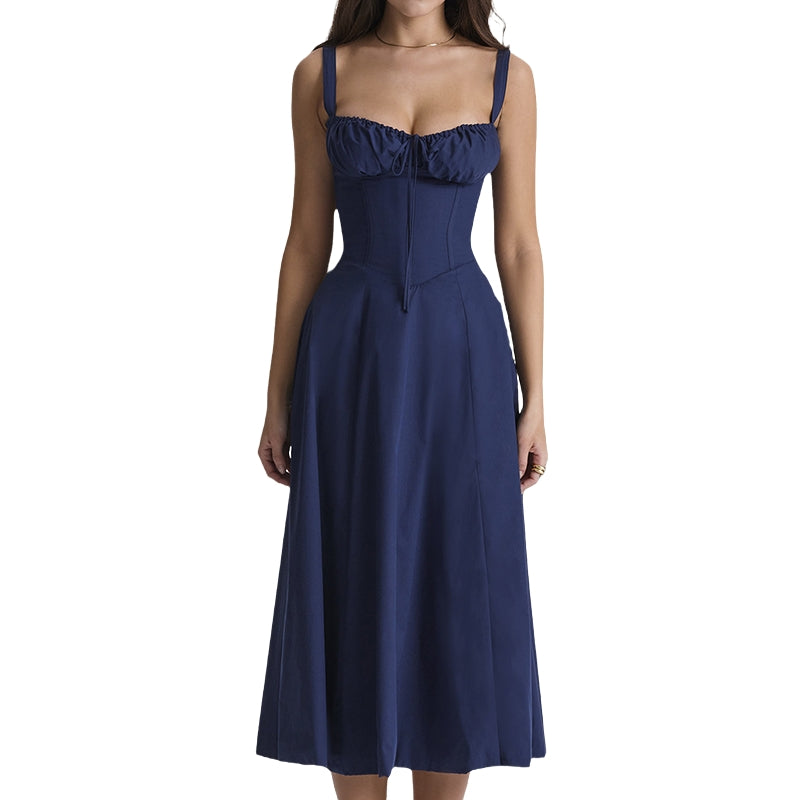 Addison – Ærmeløs Kjole med Høj Talje og Blomsterprint