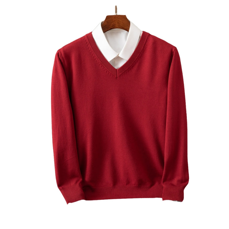 Charles – Løs Pasform Trøje med Lange Ærmer og V Hals