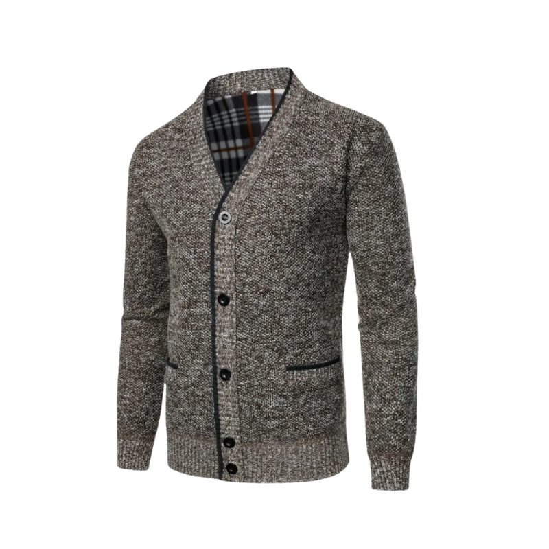 Jonathan – Langærmet cardigan med V hals knapper og lommer