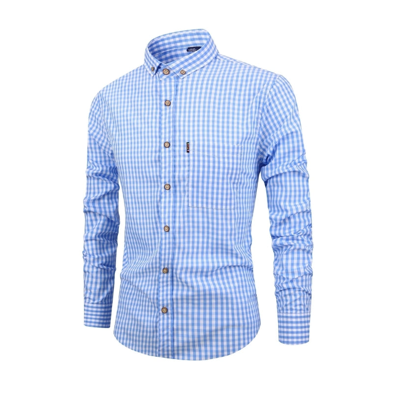 Oliver – Tjekket Knapper Op Skjorte med Lange Ærmer